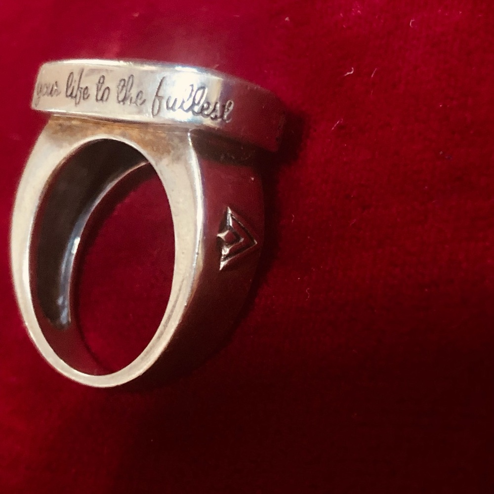 Silpada Silver Ring with Rich Brown Design - Picture 3 of 7